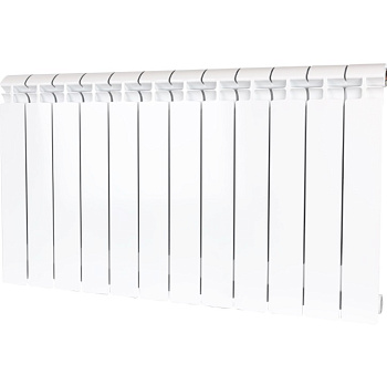 Радиатор биметалл STOUT ALPHA 500 12 секций боковое подключение БЕЛЫЙ RAL9016